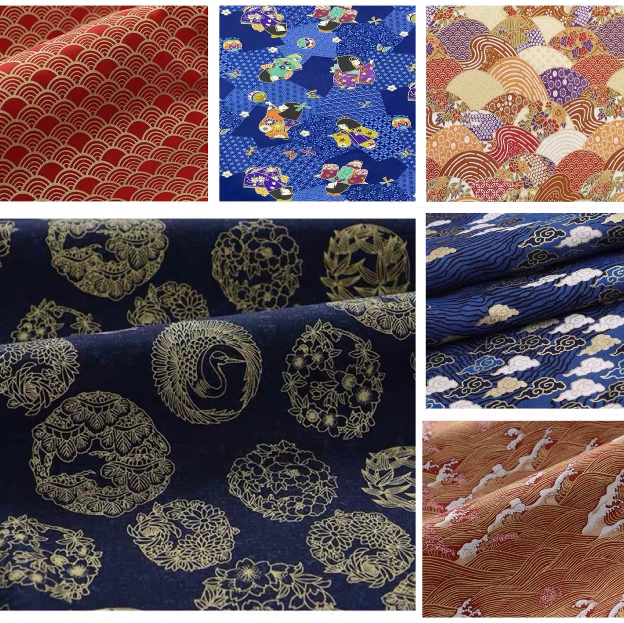 Textile Sewing Patterns - Bronzing Japanese Print Fabric By The