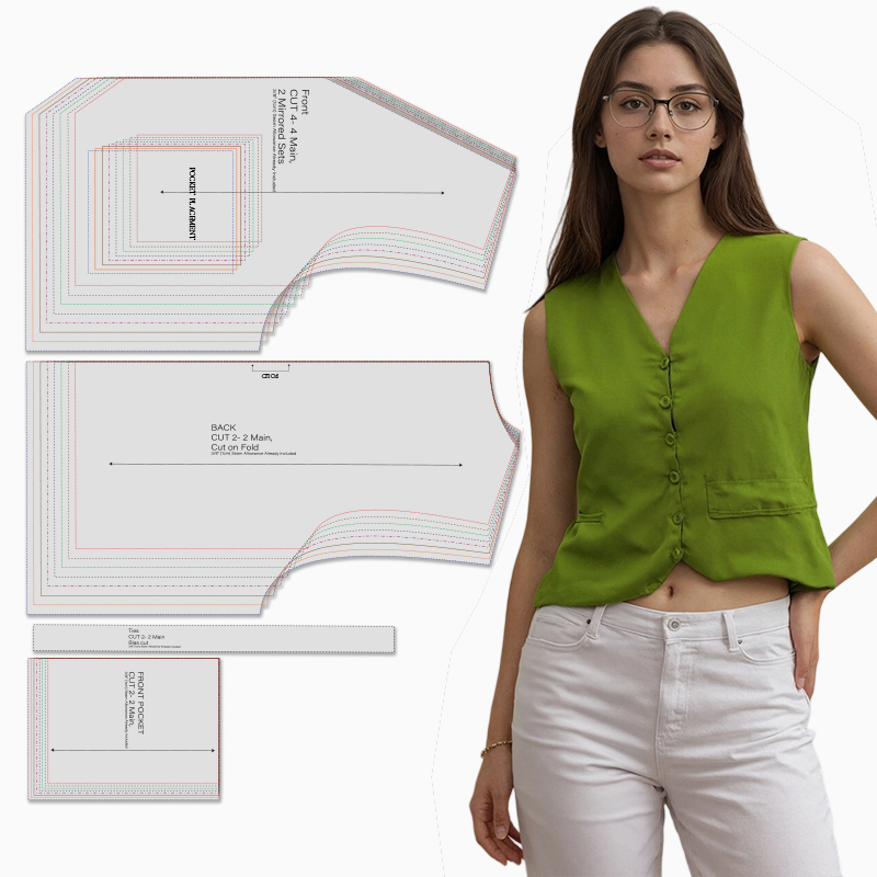 Sewing Vest - Sewing patterns for women's vest in