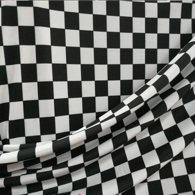 Textile Sewing Patterns - 4 Side Stretch,Swimming Fabric,Cotton/Spandex knit Fabric,Black/white