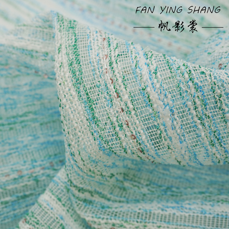 Green Sky Blue White Sequin Tw - đánh giá và giá Sewing Tweed Fabric