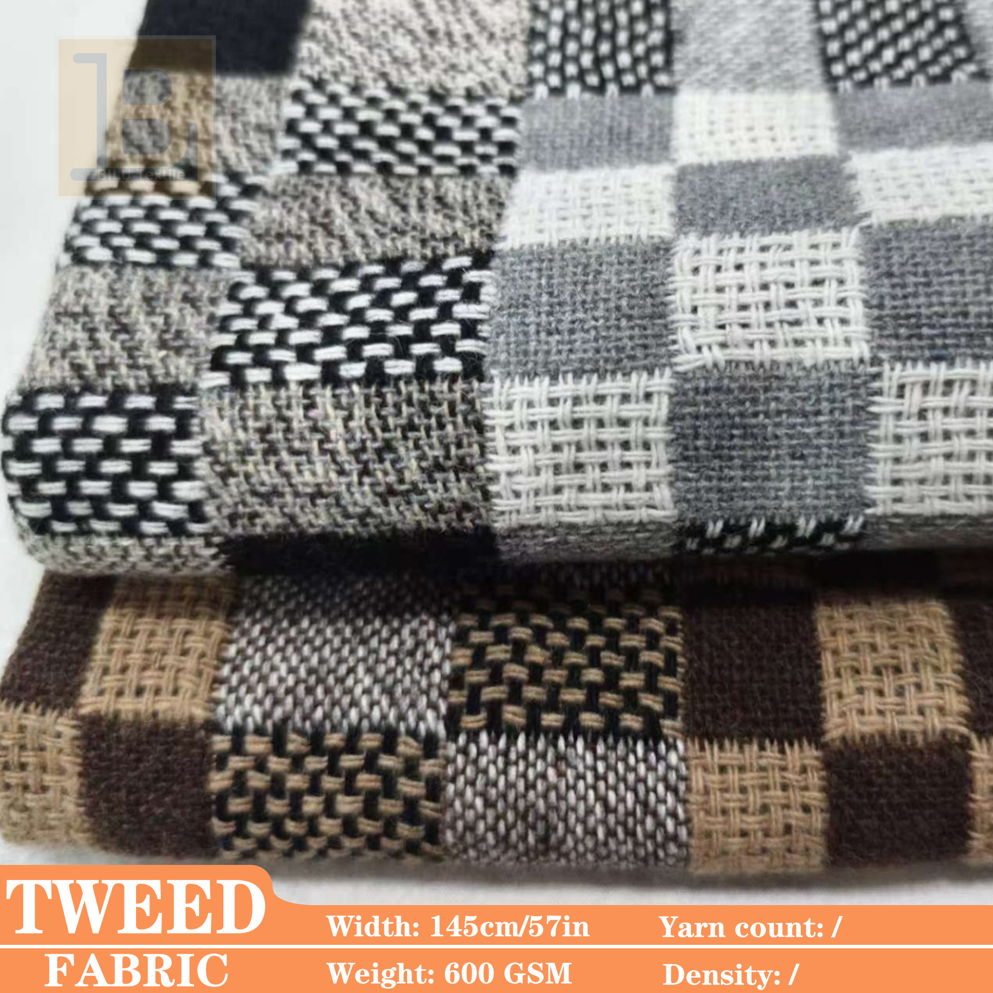 Grid Tweed Wool Fabric，for Fal - đánh giá và giá Sewing Tweed Fabric