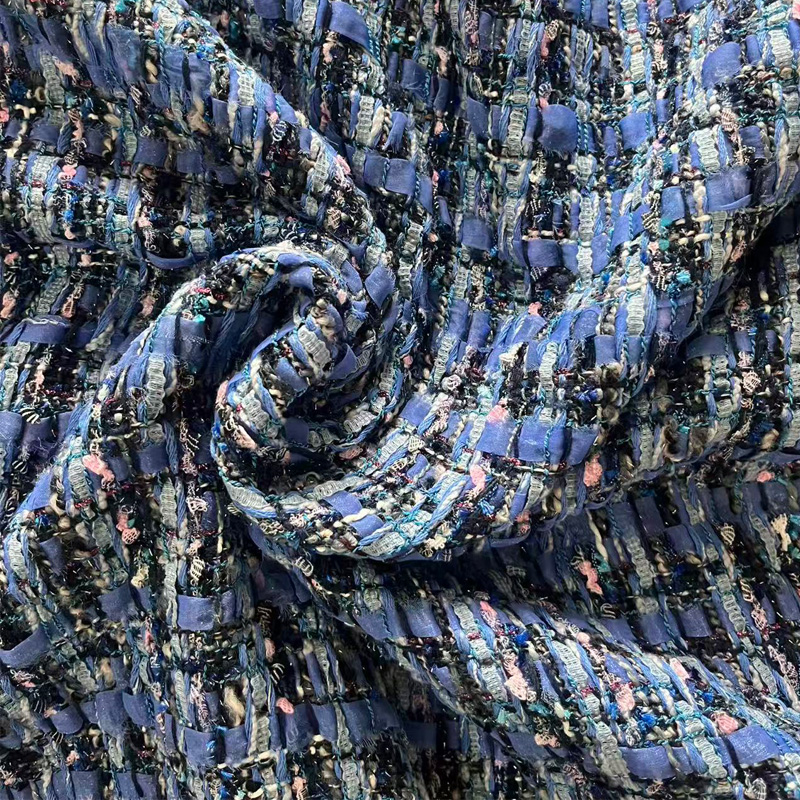 Blue Yarn-dyed Heavy Industry  - đánh giá và giá Sewing Tweed Fabric