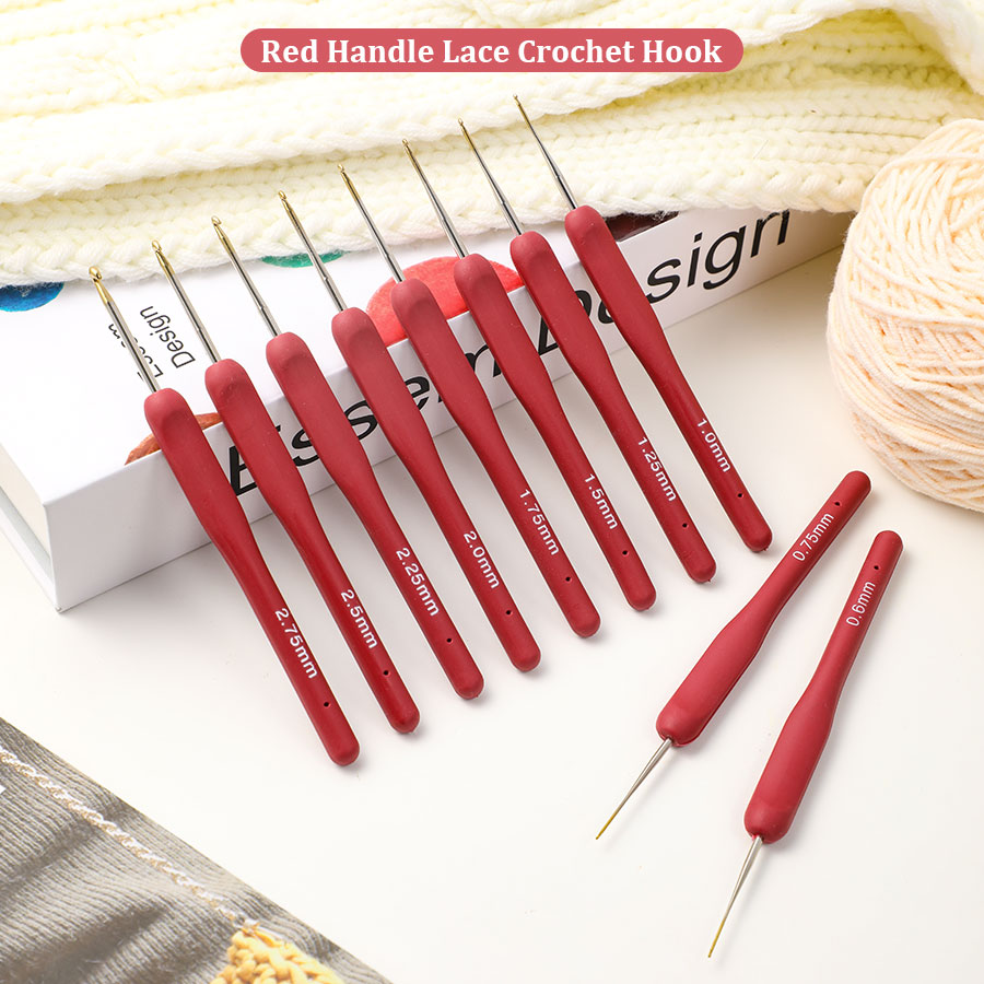10pcs Red Crochet Set Kit Sili - đánh giá và giá Sewing Necessities