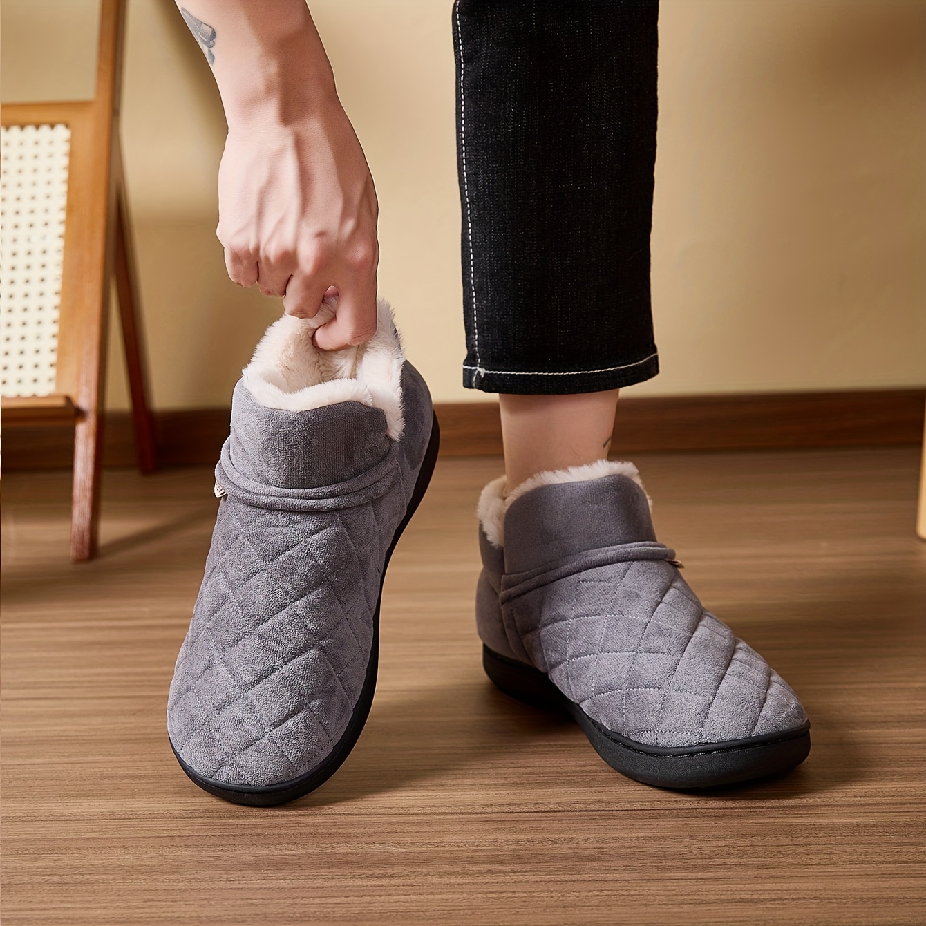 Winter Warm Plush Slippers Men - đánh giá và giá Sewing Fleece