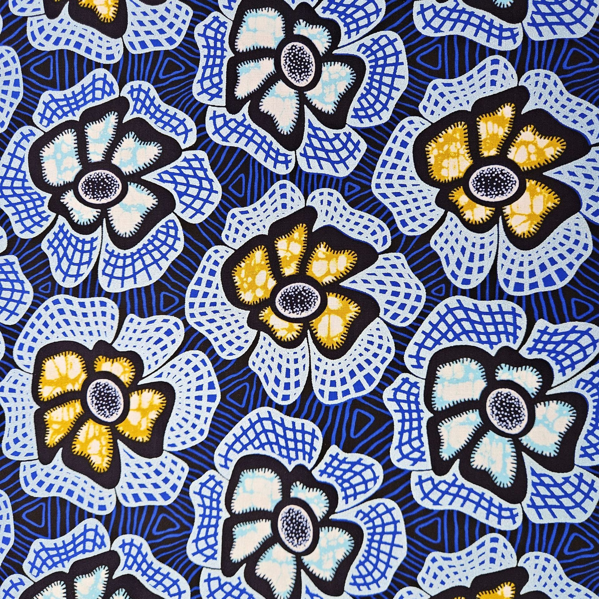 6Yards Long Blue Cotton Africa - đánh giá và giá Sewing Batik Fabric