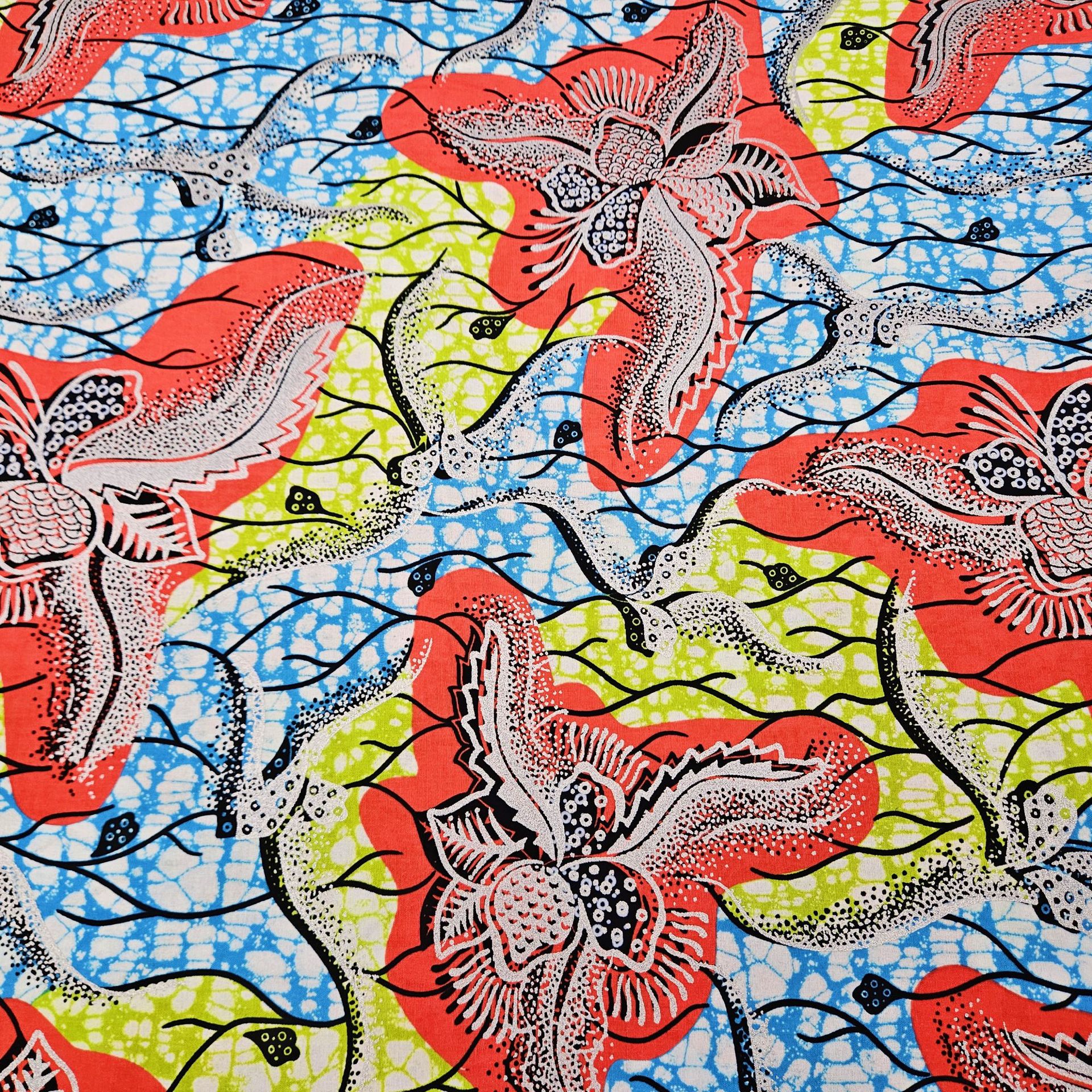 6Yards Long Printed Multicolor - đánh giá và giá Sewing Batik Fabric