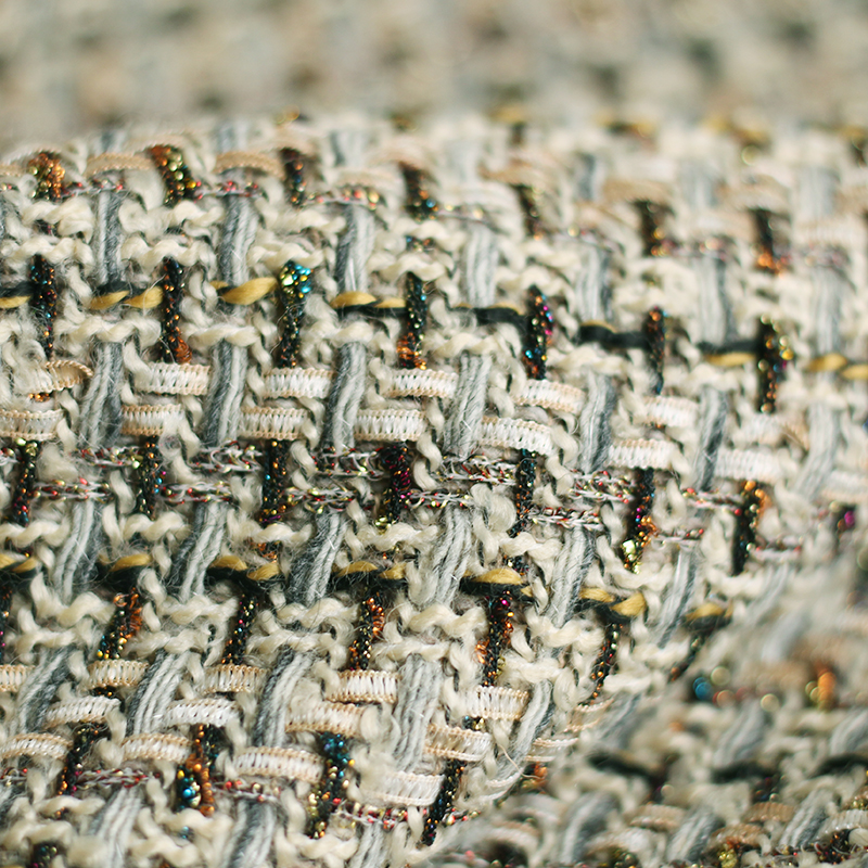 Redraspberry Khaki grey color  - đánh giá và giá Sewing Tweed Fabric