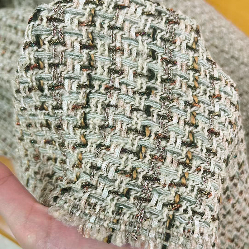 Redraspberry Khaki grey color  - đánh giá và giá Sewing Tweed Fabric