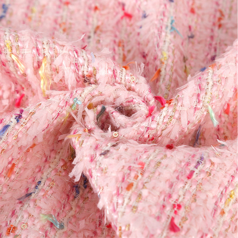 2024 New Fashion Pink Ribbon Y - đánh giá và giá Sewing Tweed Fabric