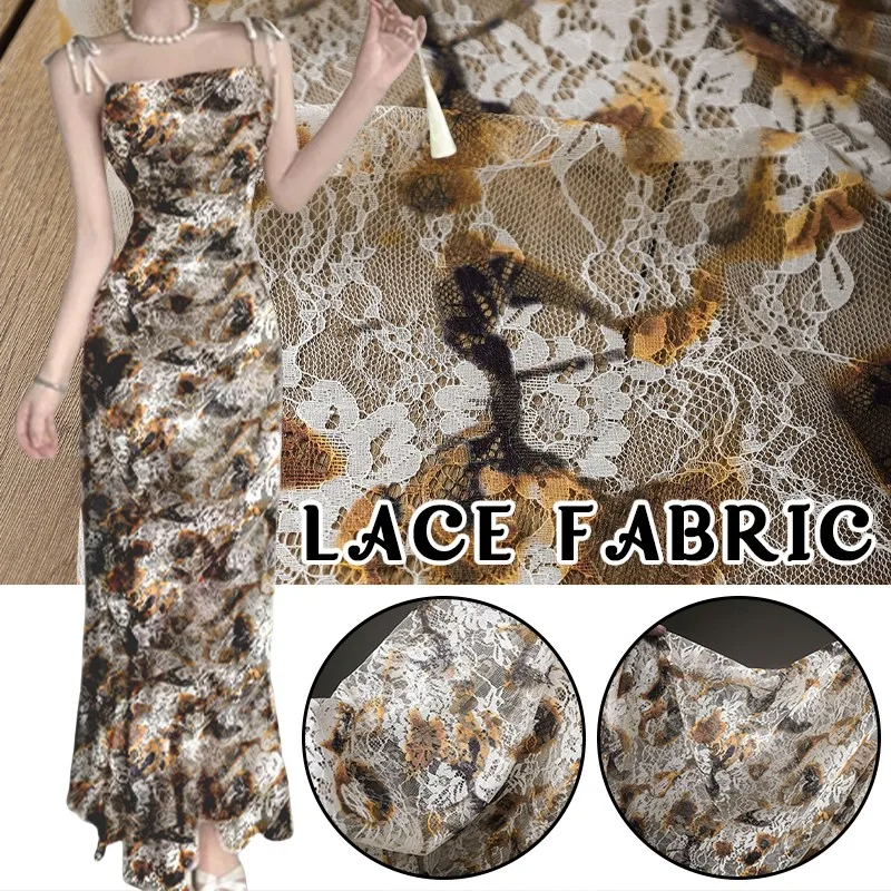 50Cm Retro French Lace Print C - đánh giá và giá Sewing Batik Fabric