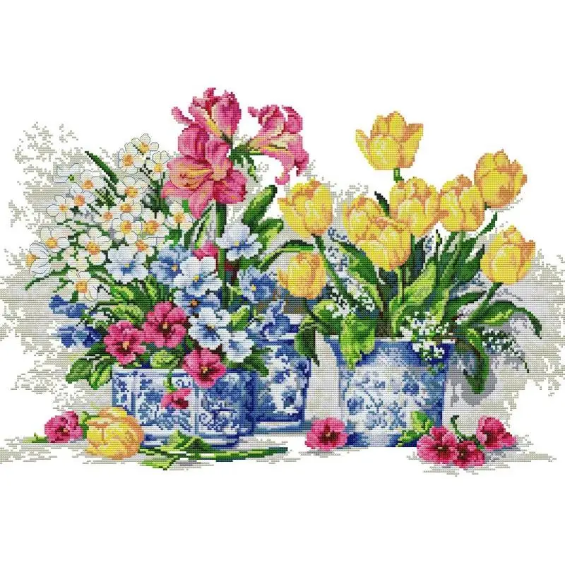 Potted Flowers NKF Counted Cro - đánh giá và giá Textile Sewing Patterns