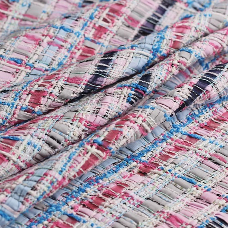 Luxury Pink & Blue Stripe Twee - đánh giá và giá Sewing Tweed Fabric