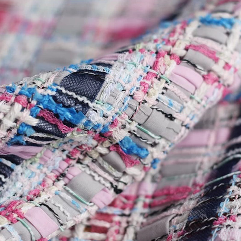 Luxury Pink & Blue Stripe Twee - đánh giá và giá Sewing Tweed Fabric